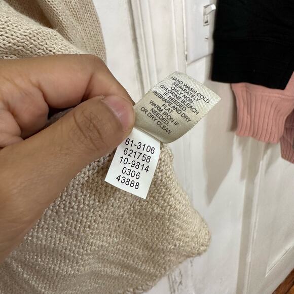 Vintage Women’s Knit‎ V-Neck Sweater Roses Size Medium Linen Cotton - Picture 5 of 7